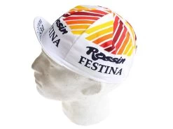 Vintage Cycling Cap - Rossin Festina - Weiss -Fahrradwelt Verkauf 0024242 vintage cycling caps rossin festina