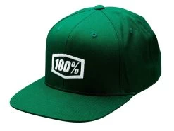 100% Icon AJ Fit Snapback Hat - Forest Green