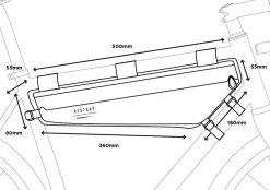 Restrap Adventure Race Rahmentasche - Lang - Schwarz -Fahrradwelt Verkauf Restrap Race Frame Bag Large Size Guide 800x
