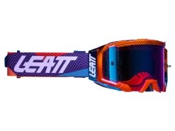 LEATT Velocity 5.5 Iriz Goggle Anti Fog Mirror Lens Neon Orange Blue UC