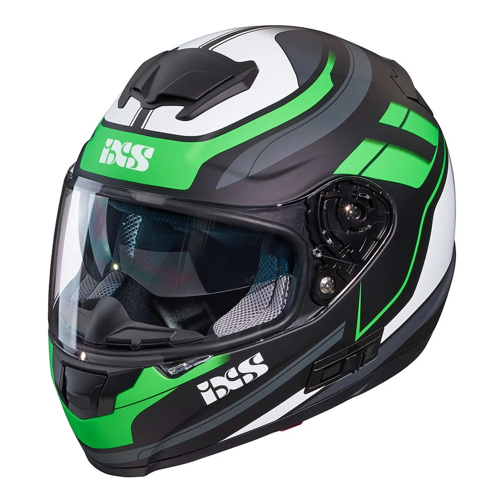 IXS 215 2.0 Motorradhelm Matte Black Green White 3 IXS 215 2.0 Motorradhelm Matte Black Green White