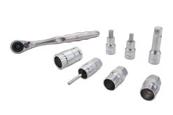 Birzman Ratschen-Set 8-teilig Mit Verschiedenen Steckschlüssel, Abzieher